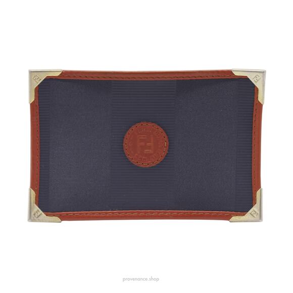 🔴 Fendi Card Holder Wallet - Navy Pequin - Picture 1 of 5